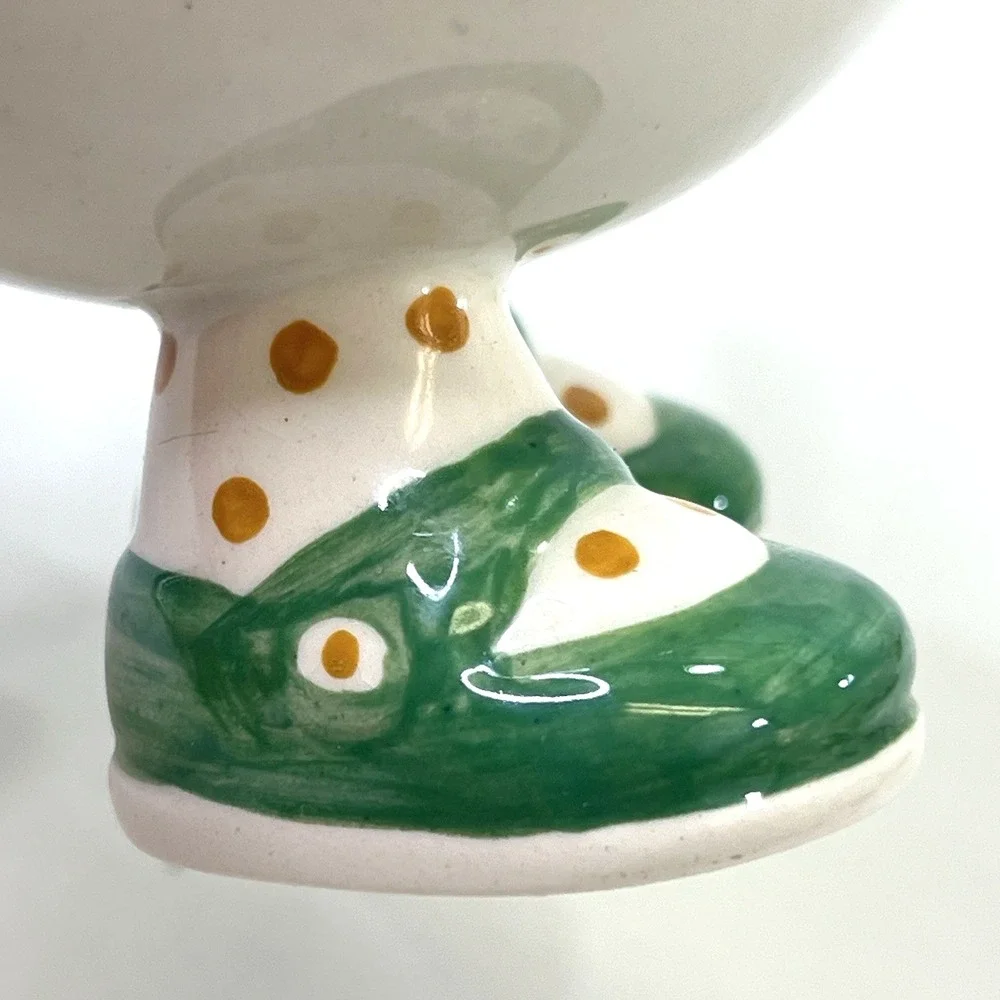 Carlton Ware‎ Walking Ware Teacup Green Shoes Polka Dot Vintage England